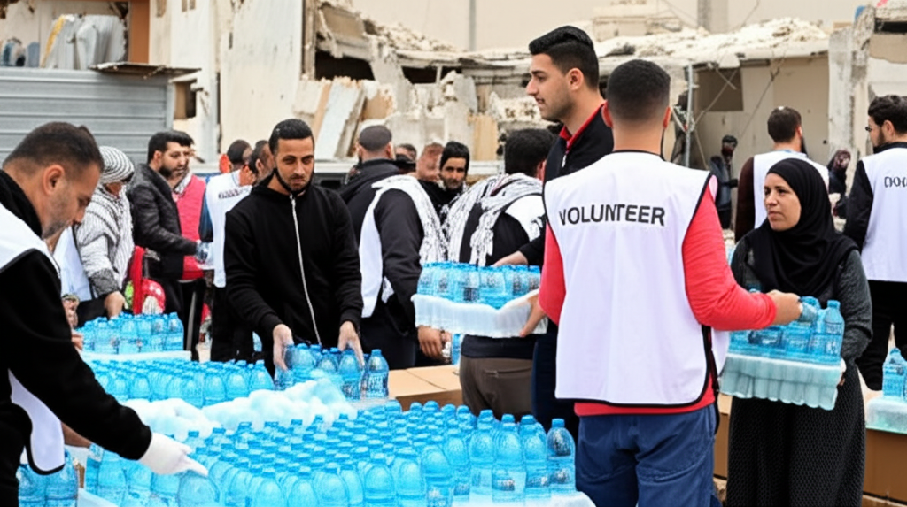 Volunteers helping in Gaza