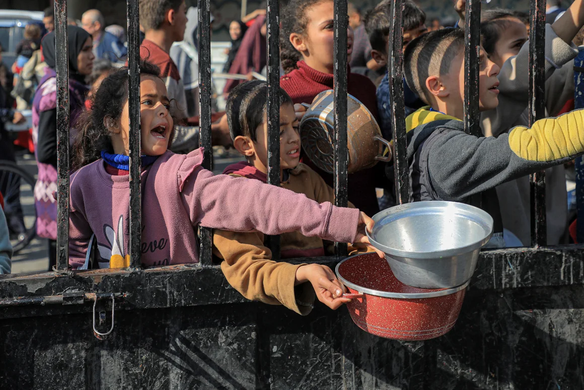 Children in Gaza facing hunger and displacement during the humanitarian crisis